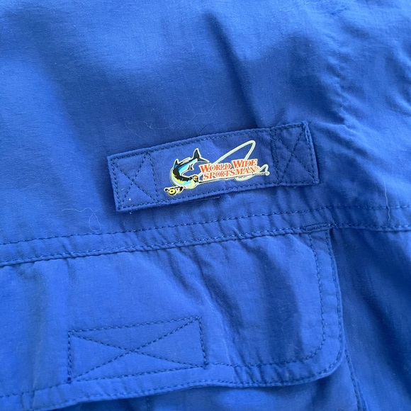 World Wide Sportsman Fishing Mesh Blue Outdoor Long Sleeve Button Down Shirt 3XL - Picture 3 of 9